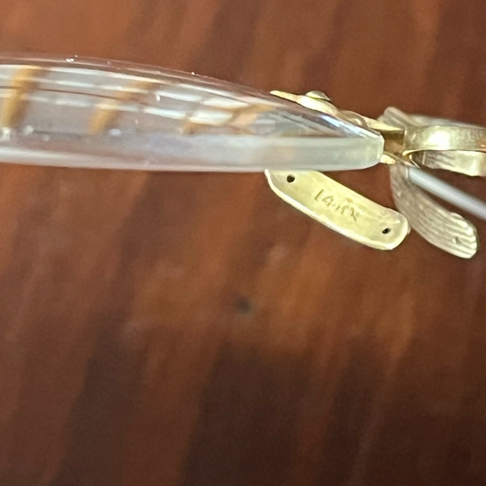 Antique 14k pince-nez glasses pinch nose 4" - Picture 6 of 6